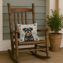 Load image into Gallery viewer, Black and Tan Brussels Griffon Coastal Sea Glass Throw Pillow