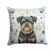 Load image into Gallery viewer, Black and Tan Brussels Griffon Coastal Sea Glass Throw Pillow