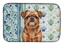 Load image into Gallery viewer, Red Brussels Griffon Coastal Sea Glass Dish Drying Mat