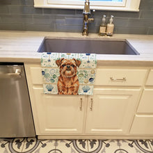 Load image into Gallery viewer, Red Brussels Griffon Coastal Sea Glass Kitchen Towel