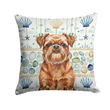 Load image into Gallery viewer, Red Brussels Griffon Coastal Sea Glass Throw Pillow