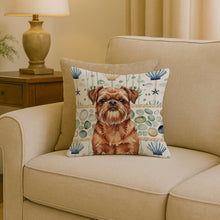 Load image into Gallery viewer, Red Brussels Griffon Coastal Sea Glass Throw Pillow