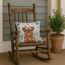 Load image into Gallery viewer, Red Brussels Griffon Coastal Sea Glass Throw Pillow