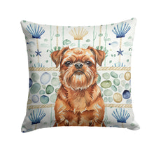 Load image into Gallery viewer, Red Brussels Griffon Coastal Sea Glass Throw Pillow