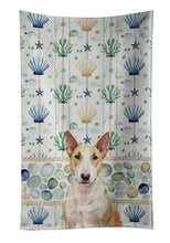 Load image into Gallery viewer, Fawn and White Bull Terrier Coastal Sea Glass Kitchen Towel