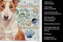 Load image into Gallery viewer, Red and White Bull Terrier Coastal Sea Glass Kitchen Towel