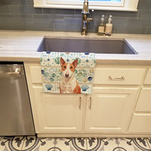 Load image into Gallery viewer, Red and White Bull Terrier Coastal Sea Glass Kitchen Towel