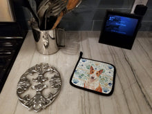 Load image into Gallery viewer, Red and White Bull Terrier Coastal Sea Glass Pair of Pot Holders