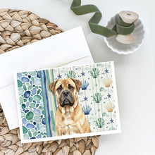 Load image into Gallery viewer, Bullmastiff Coastal Sea Glass Greeting Cards Pack of 8