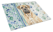 Load image into Gallery viewer, Bullmastiff Coastal Sea Glass Glass Cutting Board