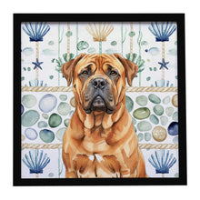 Load image into Gallery viewer, Red Bullmastiff Coastal Sea Glass Framed Metal Print