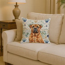 Load image into Gallery viewer, Red Bullmastiff Coastal Sea Glass Throw Pillow