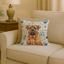 Load image into Gallery viewer, Red Bullmastiff Coastal Sea Glass Throw Pillow