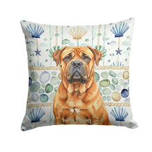 Load image into Gallery viewer, Red Bullmastiff Coastal Sea Glass Throw Pillow