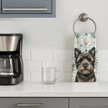 Load image into Gallery viewer, Black Cairn Terrier Coastal Sea Glass Kitchen Towel