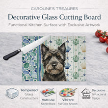 Load image into Gallery viewer, Black Cairn Terrier Coastal Sea Glass Glass Cutting Board