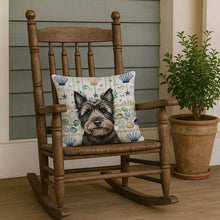 Load image into Gallery viewer, Black Cairn Terrier Coastal Sea Glass Throw Pillow