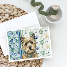 Load image into Gallery viewer, Cairn Terrier Coastal Sea Glass Greeting Cards Pack of 8