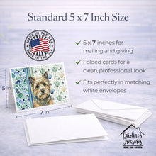 Load image into Gallery viewer, Cairn Terrier Coastal Sea Glass Greeting Cards Pack of 8