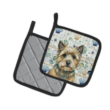 Load image into Gallery viewer, Cairn Terrier Coastal Sea Glass Pair of Pot Holders