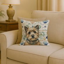 Load image into Gallery viewer, Cairn Terrier Coastal Sea Glass Throw Pillow