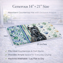 Load image into Gallery viewer, Cane Corso Coastal Sea Glass Dish Drying Mat
