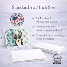 Load image into Gallery viewer, Black and White Cardigan Welsh Corgi Coastal Sea Glass Greeting Cards Pack of 8