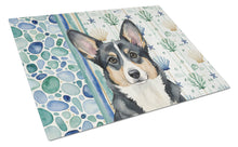 Load image into Gallery viewer, Black and White Cardigan Welsh Corgi Coastal Sea Glass Glass Cutting Board