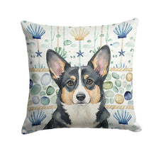 Load image into Gallery viewer, Black and White Cardigan Welsh Corgi Coastal Sea Glass Throw Pillow