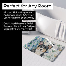 Load image into Gallery viewer, Black and White Cardigan Welsh Corgi Coastal Sea Glass Memory Foam Kitchen Mat