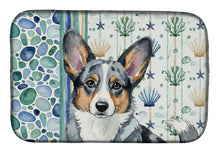 Load image into Gallery viewer, Blue Merle Cardigan Welsh Corgi Coastal Sea Glass Dish Drying Mat