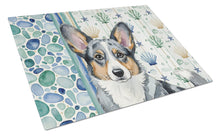 Load image into Gallery viewer, Blue Merle Cardigan Welsh Corgi Coastal Sea Glass Glass Cutting Board