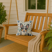 Load image into Gallery viewer, Blue Merle Cardigan Welsh Corgi Coastal Sea Glass Throw Pillow