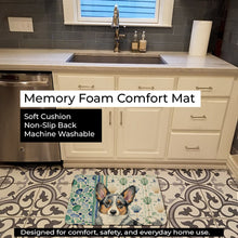 Load image into Gallery viewer, Blue Merle Cardigan Welsh Corgi Coastal Sea Glass Memory Foam Kitchen Mat