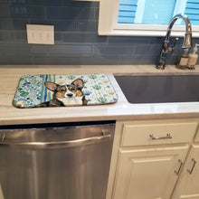 Load image into Gallery viewer, Brindle Cardigan Welsh Corgi Coastal Sea Glass Dish Drying Mat