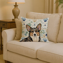 Load image into Gallery viewer, Brindle Cardigan Welsh Corgi Coastal Sea Glass Throw Pillow