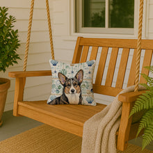Load image into Gallery viewer, Brindle Cardigan Welsh Corgi Coastal Sea Glass Throw Pillow