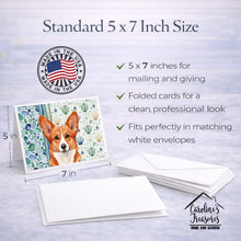 Load image into Gallery viewer, Red Cardigan Welsh Corgi Coastal Sea Glass Greeting Cards Pack of 8