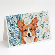 Load image into Gallery viewer, Red Cardigan Welsh Corgi Coastal Sea Glass Greeting Cards Pack of 8