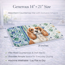 Load image into Gallery viewer, Blenheim Cavalier Spaniel Coastal Sea Glass Dish Drying Mat