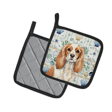 Load image into Gallery viewer, Blenheim Cavalier Spaniel Coastal Sea Glass Pair of Pot Holders