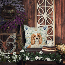 Load image into Gallery viewer, Blenheim Cavalier Spaniel Coastal Sea Glass Throw Pillow