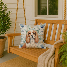 Load image into Gallery viewer, Blenheim Cavalier Spaniel Coastal Sea Glass Throw Pillow