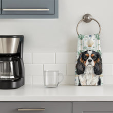Load image into Gallery viewer, Tricolor Cavalier Spaniel Coastal Sea Glass Kitchen Towel