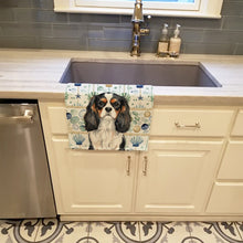 Load image into Gallery viewer, Tricolor Cavalier Spaniel Coastal Sea Glass Kitchen Towel