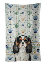 Load image into Gallery viewer, Tricolor Cavalier Spaniel Coastal Sea Glass Kitchen Towel