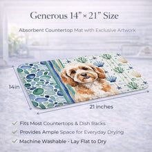 Load image into Gallery viewer, Cavapoo Coastal Sea Glass Dish Drying Mat