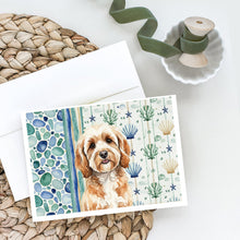 Load image into Gallery viewer, Cavapoo Coastal Sea Glass Greeting Cards Pack of 8