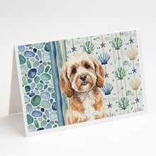 Load image into Gallery viewer, Cavapoo Coastal Sea Glass Greeting Cards Pack of 8