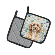 Load image into Gallery viewer, Cavapoo Coastal Sea Glass Pair of Pot Holders